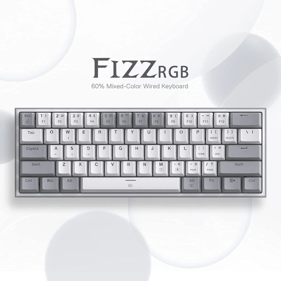 Redragon Fizz K617 White and Grey- RED SWITCH